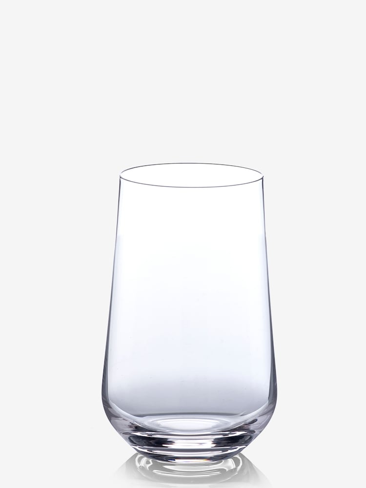 Clear Belgravia Crystal Tapered Set of 4 Tall Tumbler Glasses - Image 6 of 6