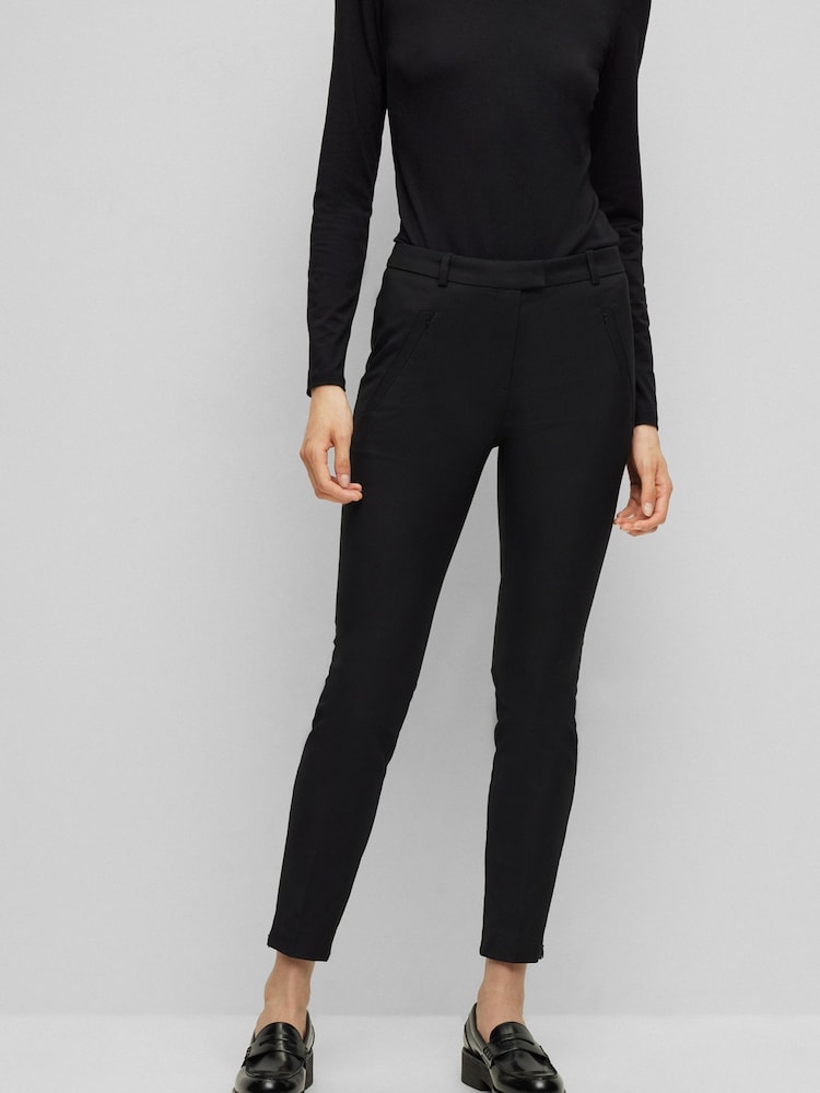 BOSS Black Anaita Cropped Slim Fit Trousers - Image 1 of 6