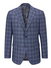 Skopes Marland Blue Check Tailored Fit Suit Jacket - Image 4 of 5