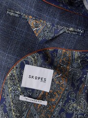 Skopes Marland Blue Check Tailored Fit Suit Jacket - Image 5 of 5