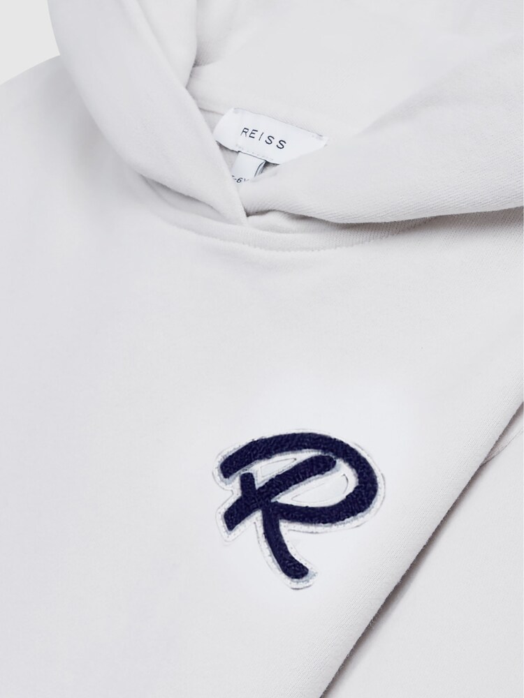 Reiss Ice Blue Cade Junior Relaxed Garment Dyed Logo Hoodie - Image 6 of 6 Reiss Ice Blue Cade Junior Relaxed Garment Dyed Logo Hoodie - Image 6 of 6