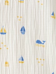 Mango White Boat Sailor Print Romper - Image 4 of 4