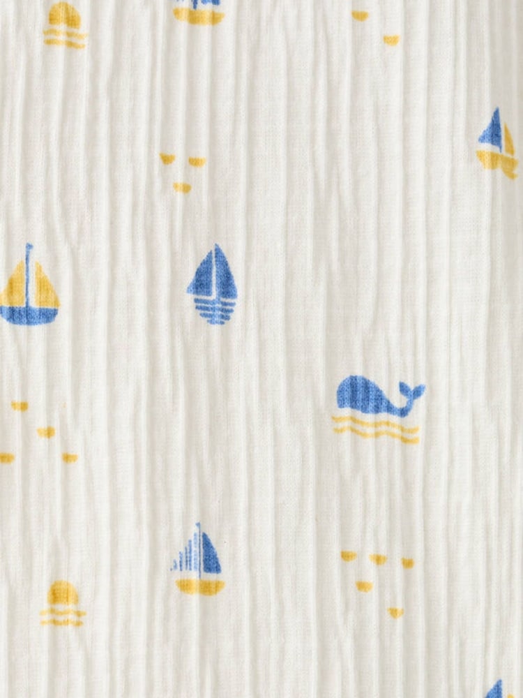 Mango White Boat Sailor Print Romper - Image 4 of 4 Mango White Boat Sailor Print Romper - Image 4 of 4