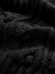 Black Crochet Open Stitch Roll Neck Jumper - Image 6 of 6