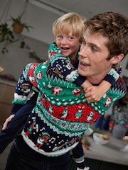 Green Regular Wrapping Knitted Mens Christmas Cotton Jumper - Image 4 of 9