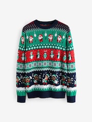 Green Regular Wrapping Knitted Mens Christmas Cotton Jumper - Image 7 of 9