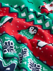 Green Regular Wrapping Knitted Mens Christmas Cotton Jumper - Image 8 of 9
