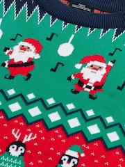 Green Regular Wrapping Knitted Mens Christmas Cotton Jumper - Image 9 of 9