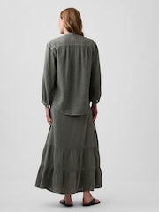 Verde - Gap Cotton Gauze Tiered Easy Maxi Skirt - Imagen 2 de 3