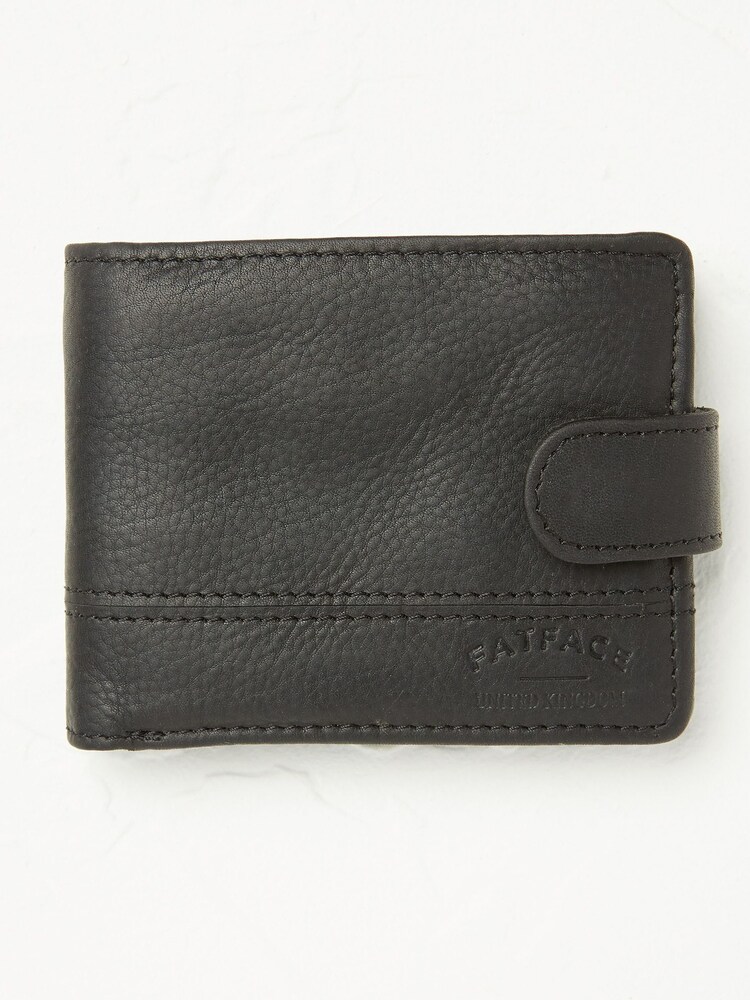 FatFace Black Seamed Leather Wallet - Image 1 of 2