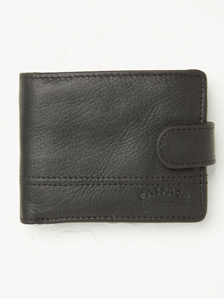 FatFace Black Seamed Leather Wallet - Image 1 of 2 FatFace Black Seamed Leather Wallet - Image 1 of 2