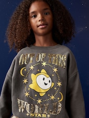 Charcoal Grey Disney Wish Crew Sweatshirt Top (3-16yrs) - Image 1 of 7