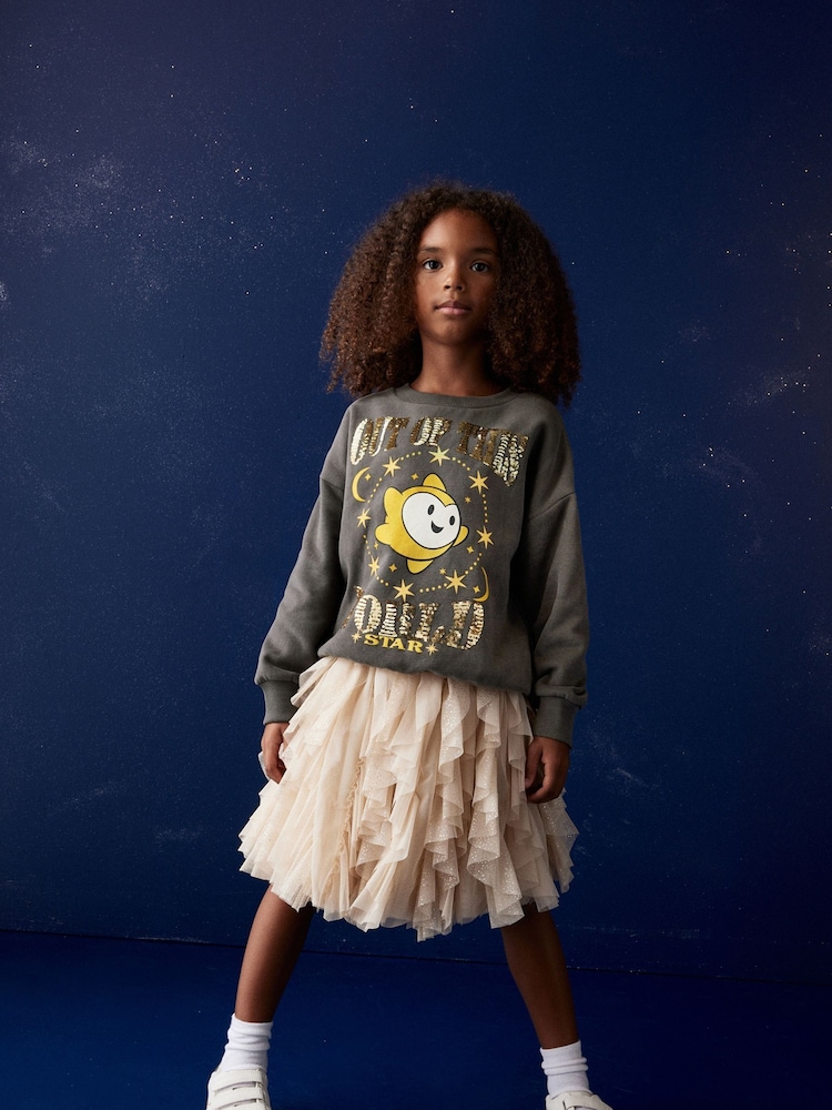 Charcoal Grey Disney Wish Crew Sweatshirt Top (3-16yrs) - Image 2 of 7