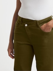 Simply Be Green Crossover Straight Leg Jeans - Image 4 of 4
