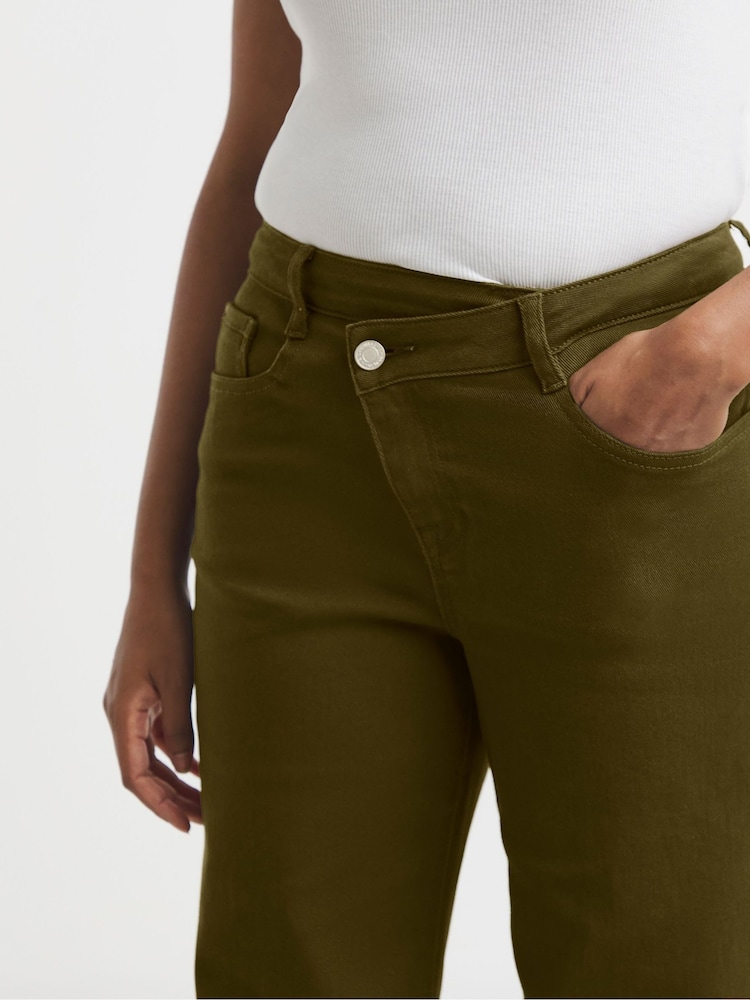 Simply Be Green Crossover Straight Leg Jeans - Image 4 of 4 Simply Be Green Crossover Straight Leg Jeans - Image 4 of 4