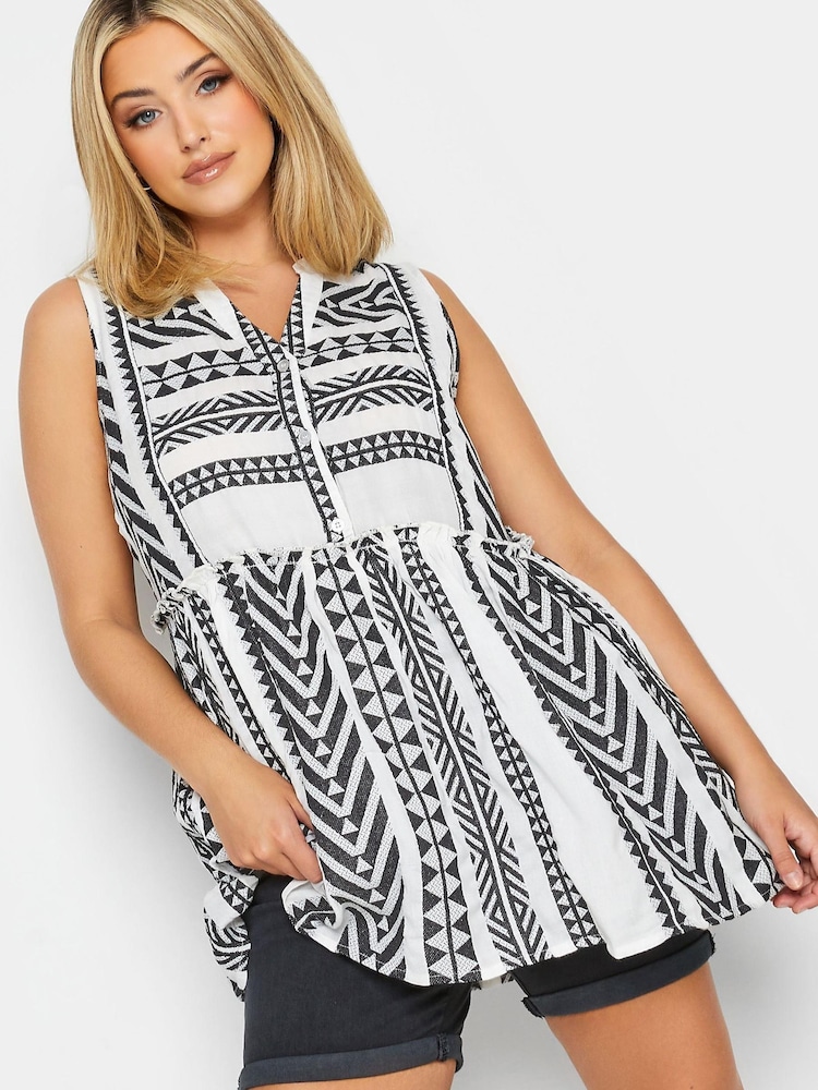 Yours Curve White Limited Peplum Top - Image 1 of 4