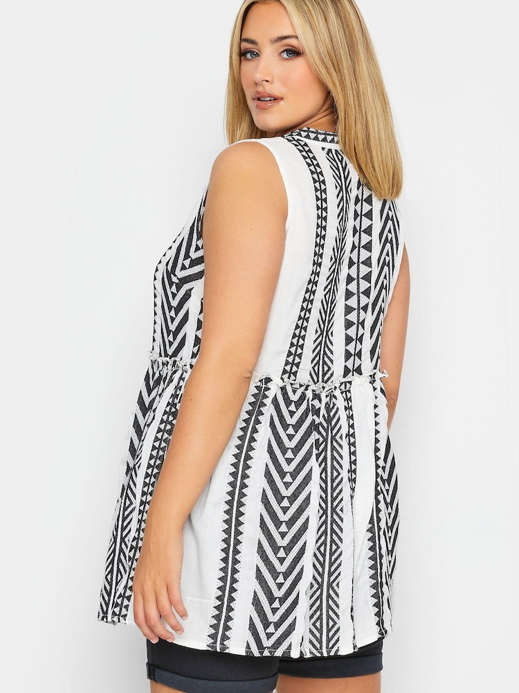 Yours Curve White Limited Peplum Top - Image 2 of 4