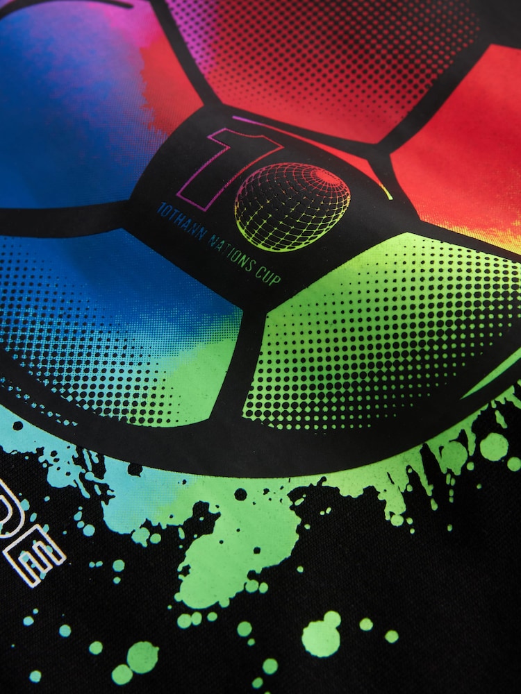 Black Football Long Sleeve Graphic T-Shirt (3-16yrs) - Image 3 of 3