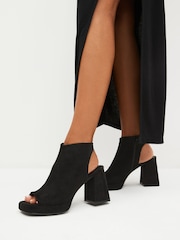 Black Forever Comfort® Flare Platform Shoe Boots - Image 1 of 8