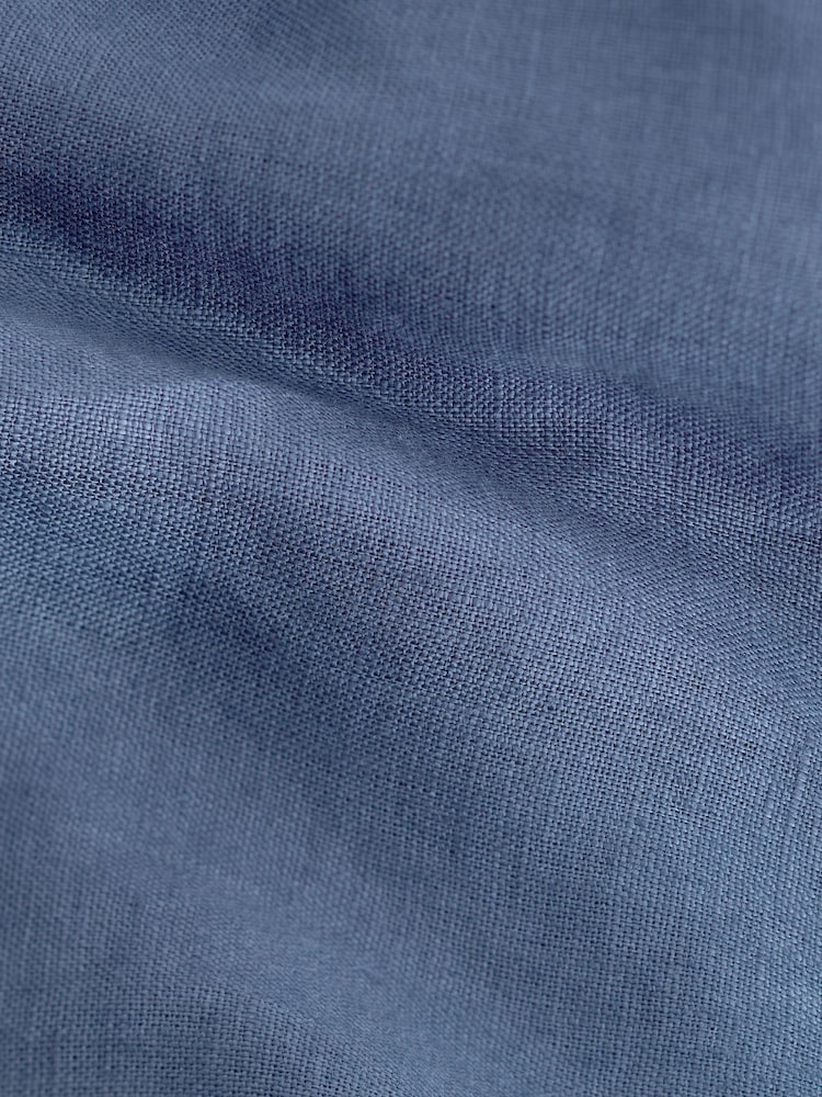 Indigo Blue Premium 100% Linen Wide Leg Trousers - Image 7 of 7