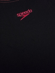 Speedo Black Printed Girls Panel Swimsuit - Image 5 of 5