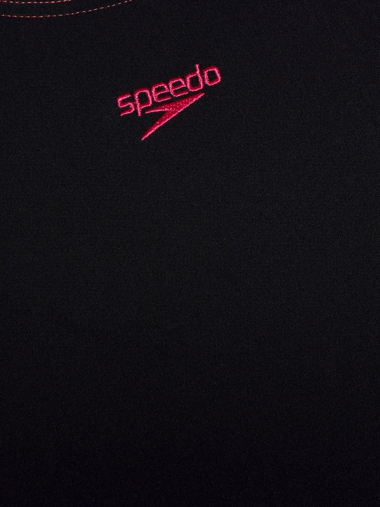 Speedo Black Printed Girls Panel Swimsuit - Image 5 of 5