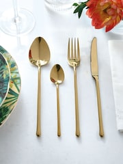 Clarke & Clarke Gold Igneous 16 Piece Cutlery Set - Image 1 of 3