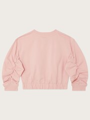 Monsoon Pink Butterfly Crop Sweat Top - Image 2 of 3