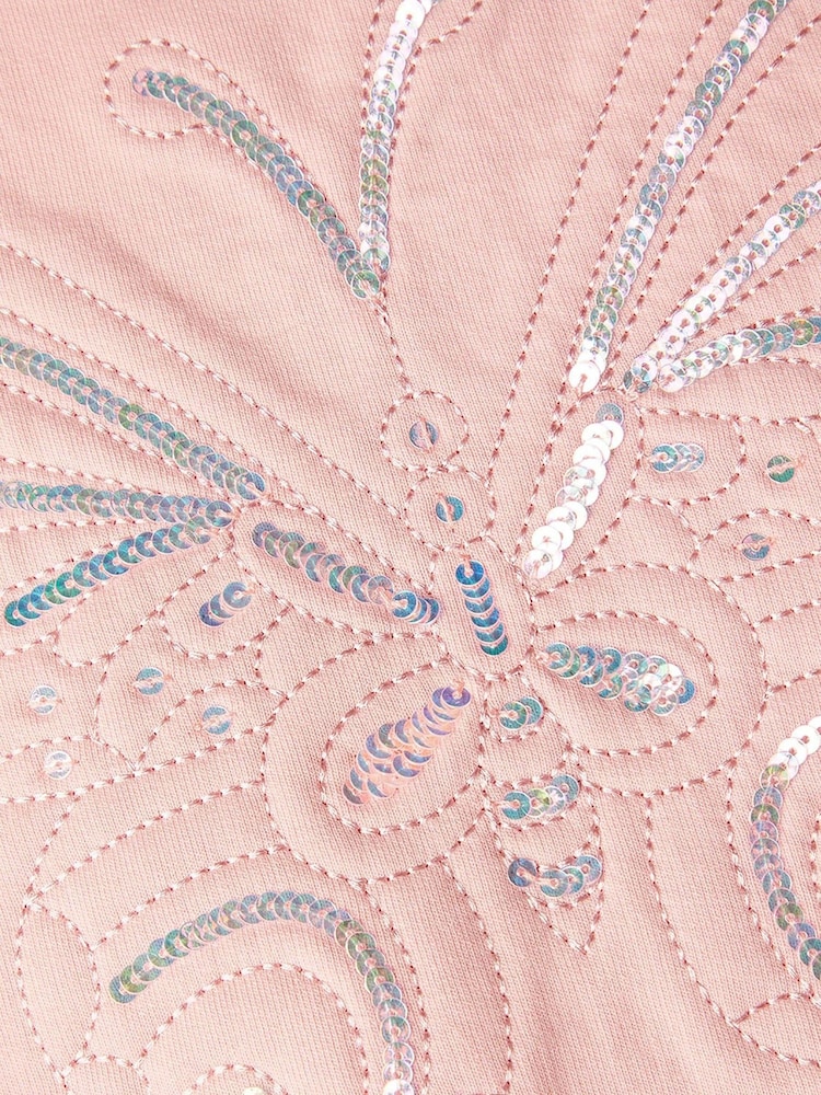Monsoon Pink Butterfly Crop Sweat Top - Image 3 of 3