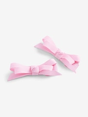 JoJo Maman Bébé Pink 2-Pack Bow Clips - Image 1 of 3
