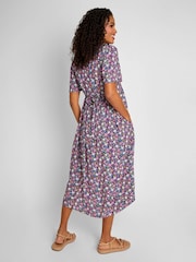 JoJo Maman Bébé Pink Floral Print V-Neck Maternity Midi Dress - Image 3 of 5