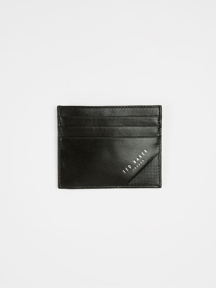 Ted Baker Black Rifle Embossed Corner Leather Cardholder - Image 1 of 3
