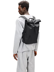 Czarny - Rains Rolltop Rucksack Bag - Image 1 of 5
