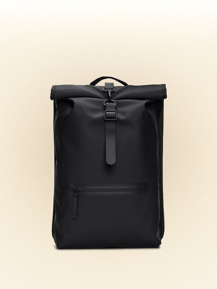Czarny - Rains Rolltop Rucksack Bag - Image 3 of 5
