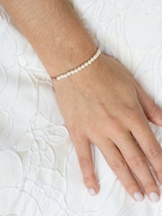 Ivory & Co Rose Gold Carlisle And Pearl Dainty Toggle Bracelet - Image 4 of 5