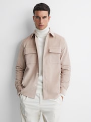 Reiss Stone Colins Corduroy Button-Through Overshirt - Image 1 of 5