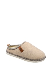 Krem - Dunlop Felt Drop In Mule Slippers - Bilde 1 av 4