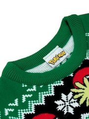 Character Green Pokemon Pikachu Christmas Jumper - Image 7 of 9