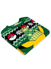 Character Green Pokemon Pikachu Christmas Jumper - Image 9 of 9