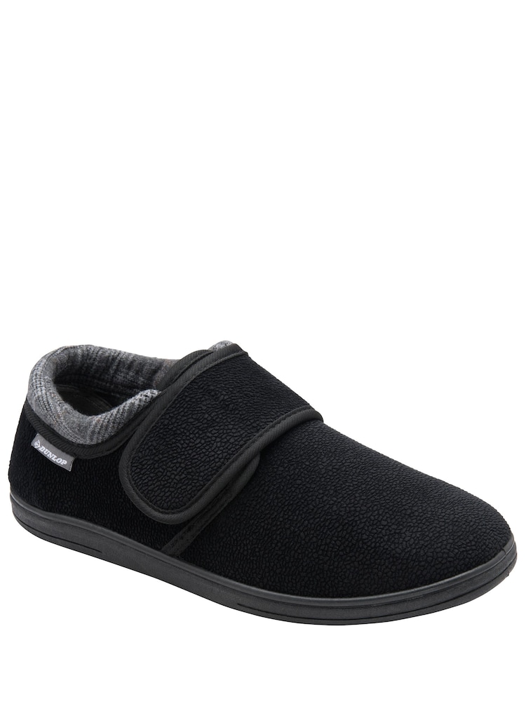 Dunlop Black Touch Fasten Full Slippers - Image 1 of 4