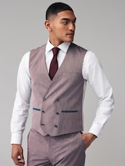 Pink Regular Fit Trimmed Suit Waistcoat - Image 1 of 11