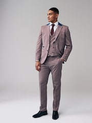 Pink Regular Fit Trimmed Suit Waistcoat - Image 2 of 11
