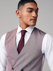 Pink Regular Fit Trimmed Suit Waistcoat - Image 4 of 11