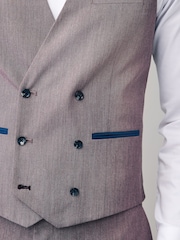 Pink Regular Fit Trimmed Suit Waistcoat - Image 5 of 11