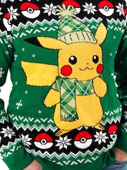 Character Green Pokemon Christmas Jumper - Image 4 of 8