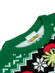 Character Green Pokemon Christmas Jumper - Image 6 of 8