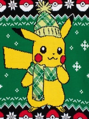 Character Green Pokemon Christmas Jumper - Image 8 of 8