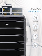 Črna svetleča - Flight Knight Hardcase velik karirast; s karirastim vzorcem in Suitcases and Cabin Case Set of 3 - Slika 4 iz 7