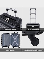 Črna svetleča - Flight Knight Hardcase velik karirast; s karirastim vzorcem in Suitcases and Cabin Case Set of 3 - Slika 7 iz 7