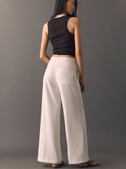 Anthropologie Cream Modern Flare Trousers - Image 4 of 4